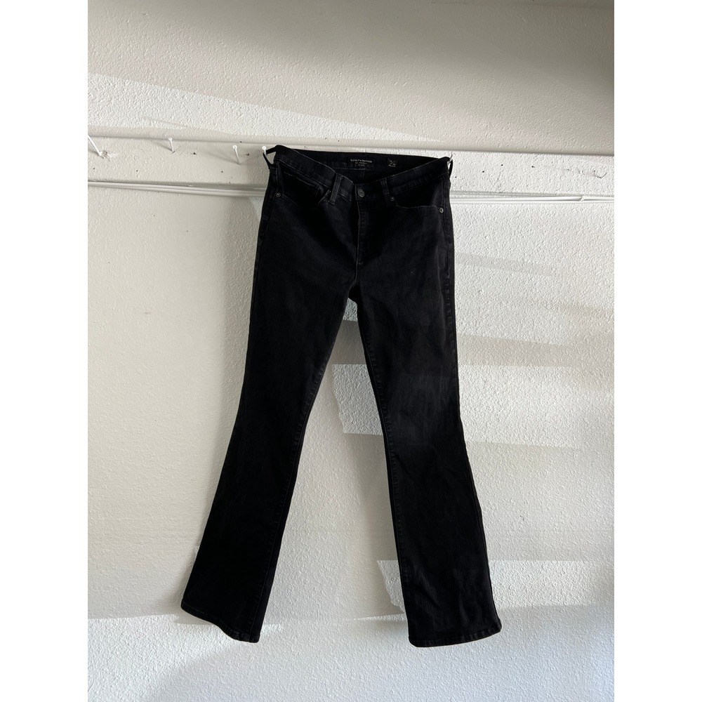 Lucky Brand Mid Rise Bootcut Jeans Black Denim Women's 10/30 Regular